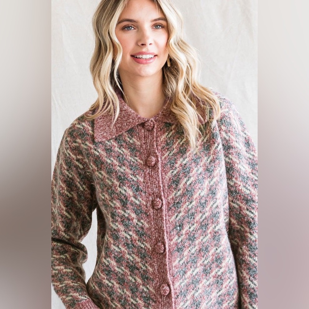 🍁 💠 NWT Hidden Houndstooth Cardigan - Picture 5 of 8
